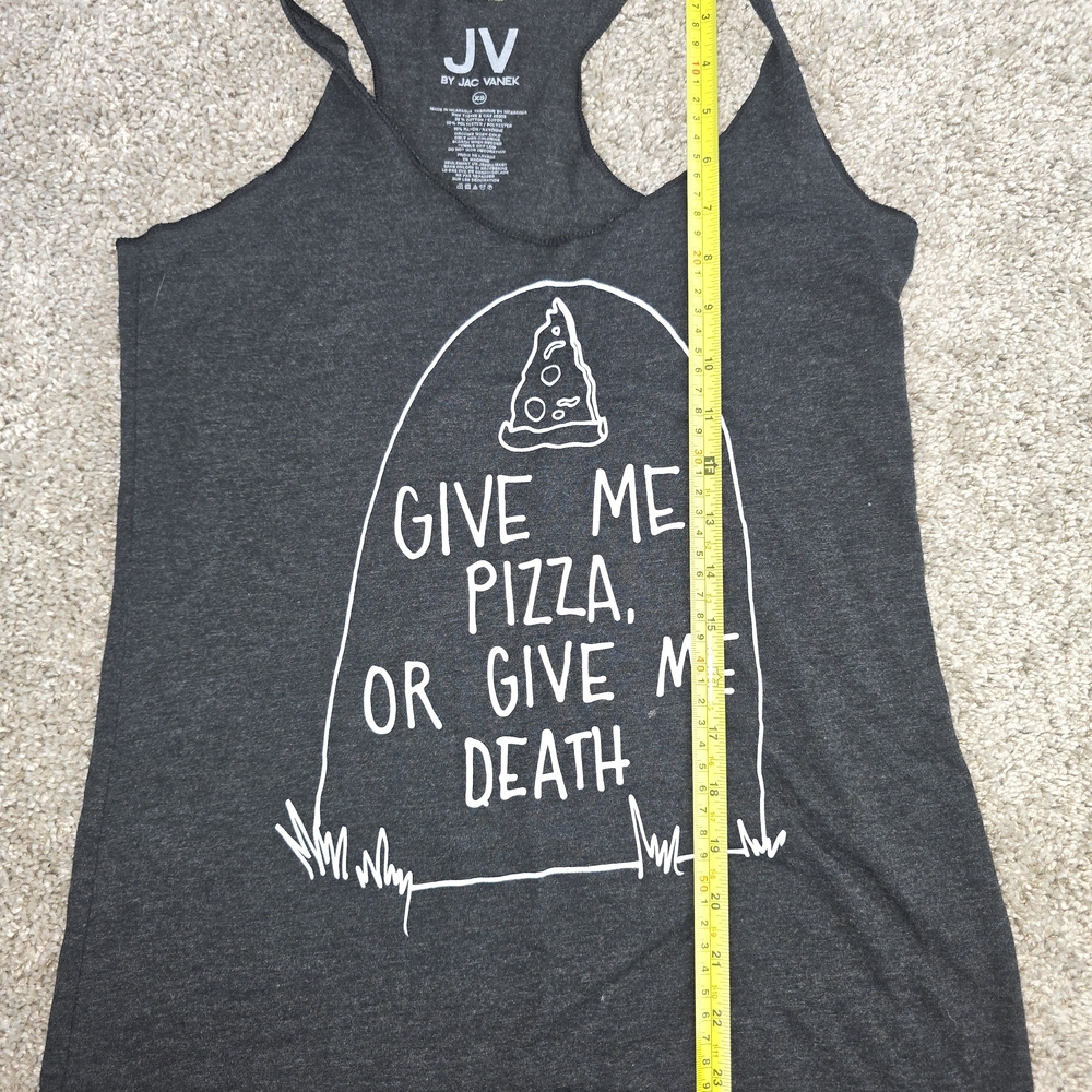 Give Me Pizza Or Give Me Death Gray Tank Top